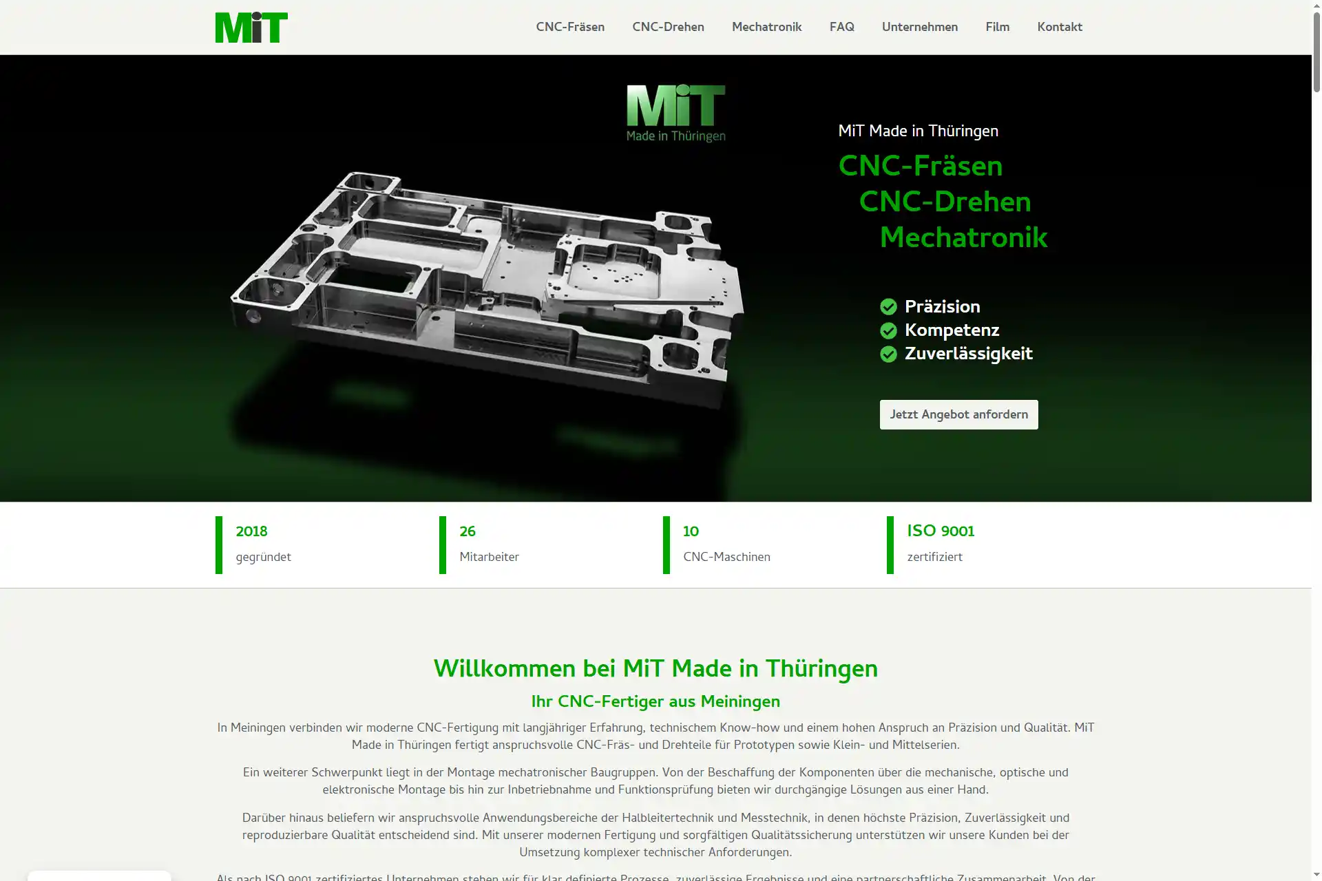 Die neue Website der MiT Made in Thüringen GmbH